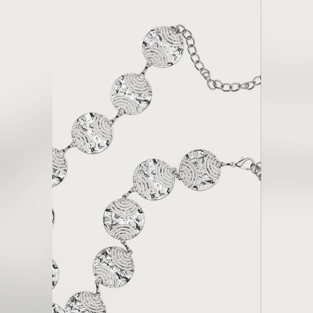 Vintage-Inspired Silver Medallion Chain Belt NWT!